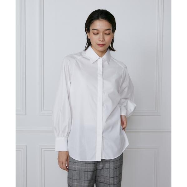 イネド（INED）/《大きいサイズ》ハンマースリーブブラウス