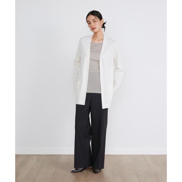 イネド（INED）/《大きいサイズ》ミラノリブ着流しカーディガン