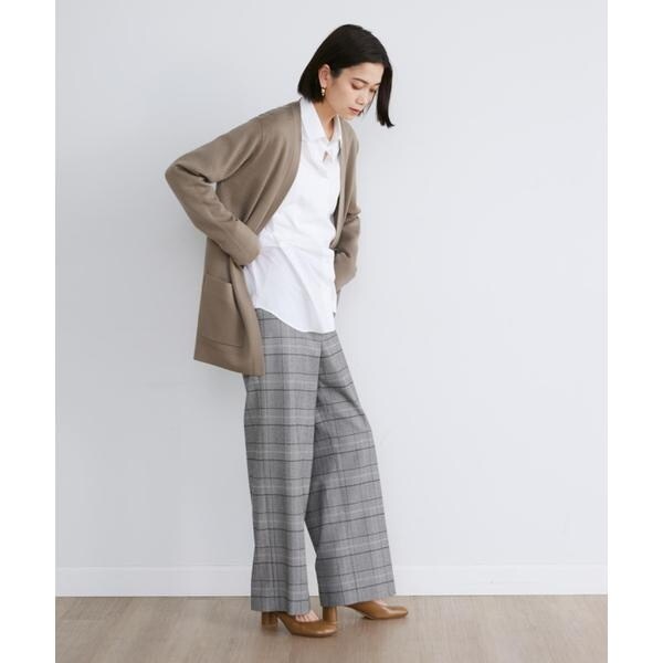 イネド（INED）/《大きいサイズ》ミラノリブ着流しカーディガン