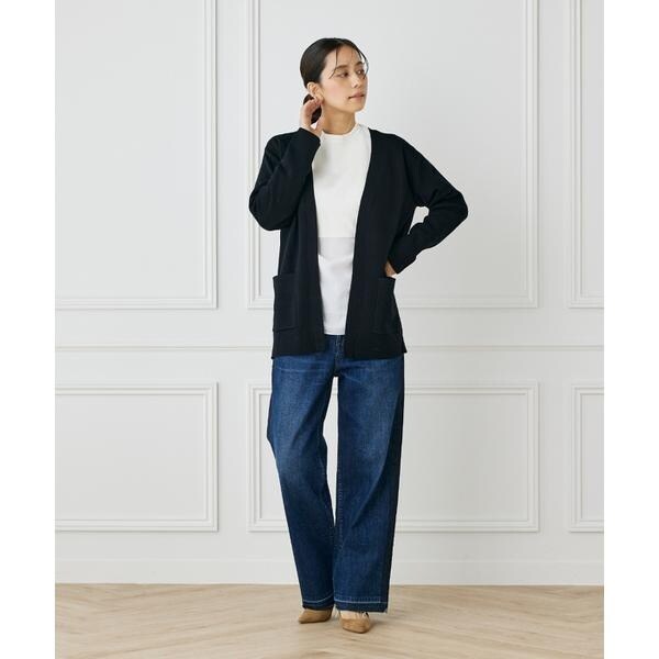 イネド（INED）/《大きいサイズ》ミラノリブ着流しカーディガン