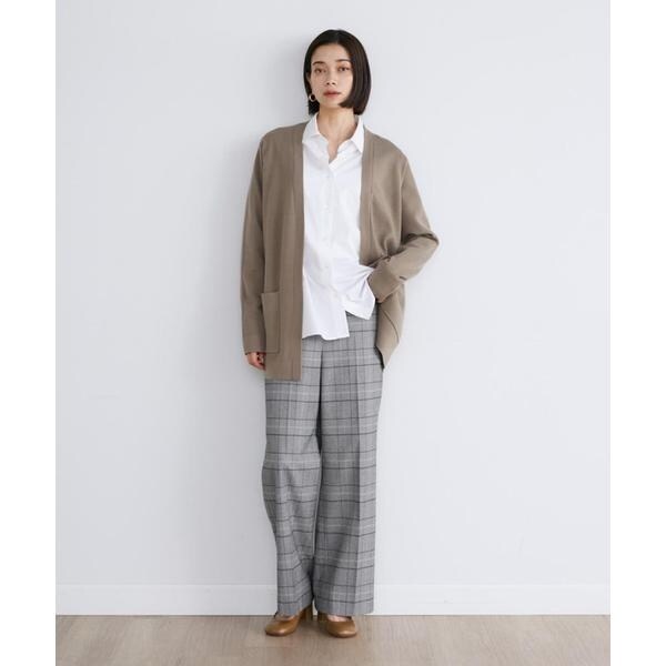 イネド（INED）/《大きいサイズ》ミラノリブ着流しカーディガン