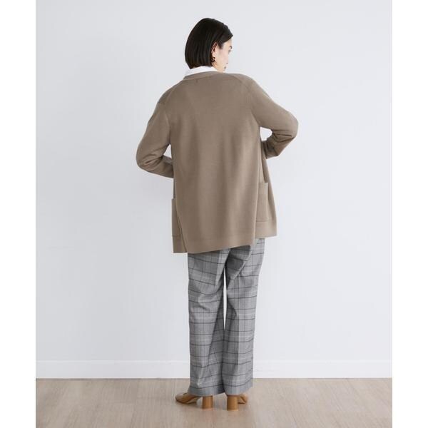 イネド（INED）/《大きいサイズ》ミラノリブ着流しカーディガン