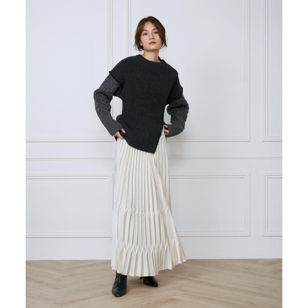 イネド（INED）/カラーブロッキングケーブルニット《la veille by SUPERIOR CLOSET》