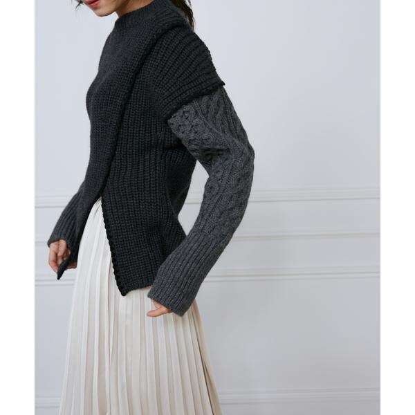 イネド（INED）/カラーブロッキングケーブルニット《la veille by SUPERIOR CLOSET》