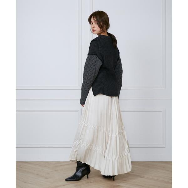 イネド（INED）/カラーブロッキングケーブルニット《la veille by SUPERIOR CLOSET》