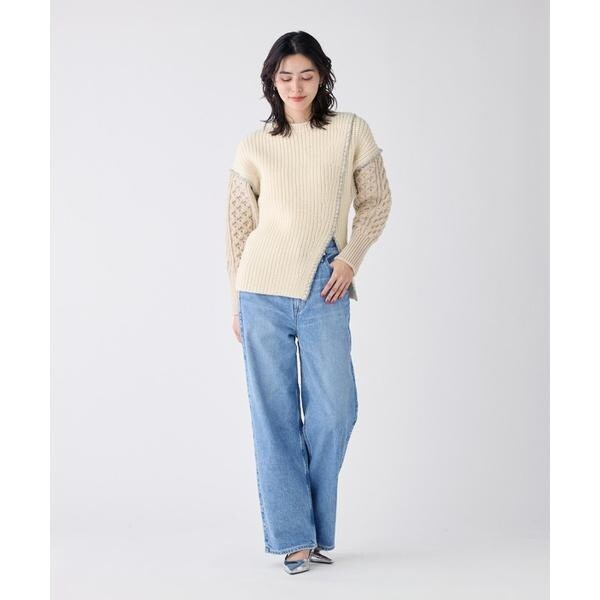 イネド（INED）/カラーブロッキングケーブルニット《la veille by SUPERIOR CLOSET》