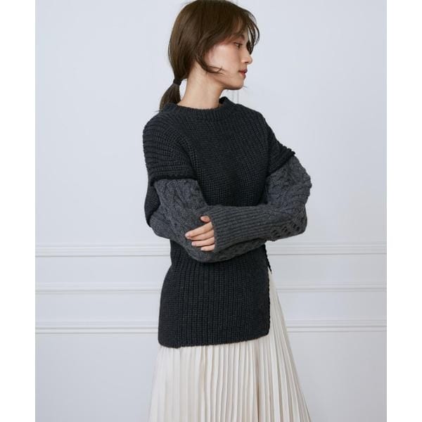 イネド（INED）/カラーブロッキングケーブルニット《la veille by SUPERIOR CLOSET》