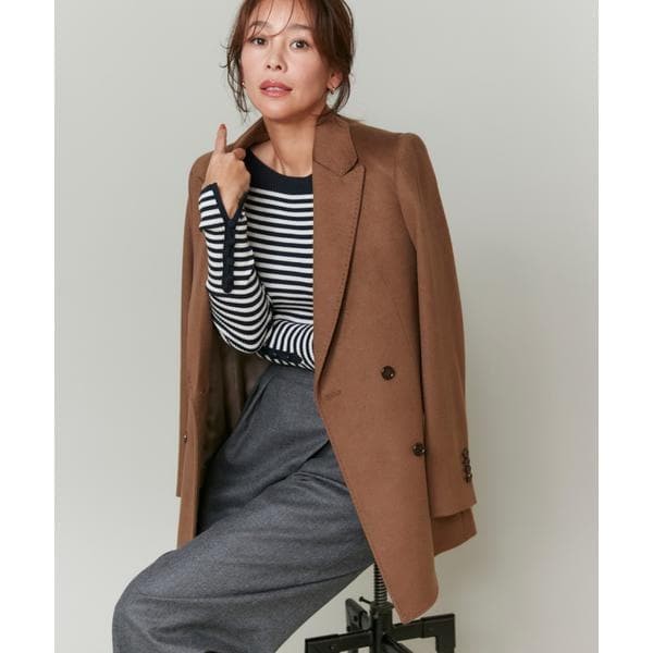 イネド（INED）/《大きいサイズ》カシミヤダブルブレストジャケット《大草直子コラボ》