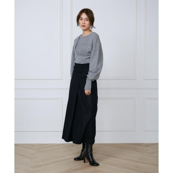 イネド（INED）/フラノストレッチラップ風スカート《la veille by SUPERIOR CLOSET》