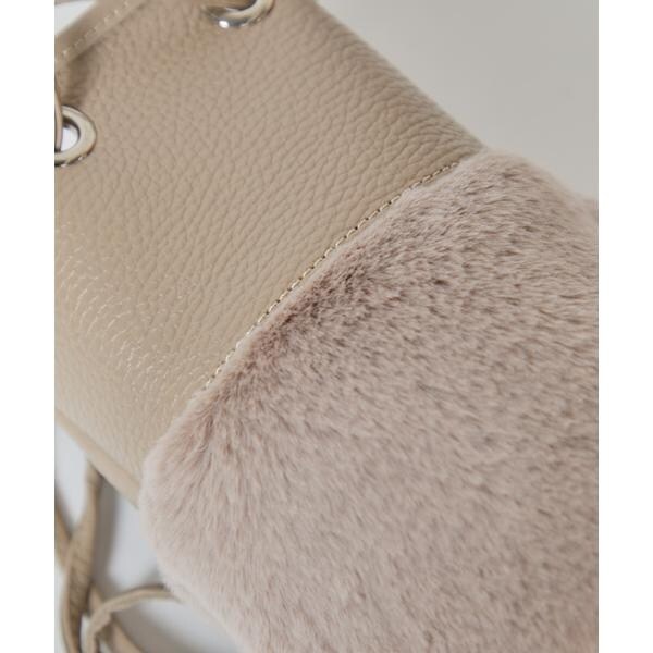 イネド（INED）/《SUPERIOR CLOSET》巾着ショルダーファーバック《MARCO MASI》