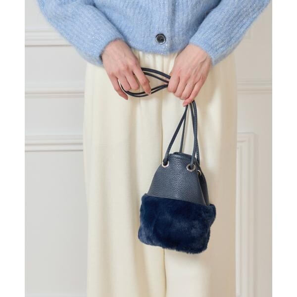 イネド（INED）/《SUPERIOR CLOSET》巾着ショルダーファーバック《MARCO MASI》