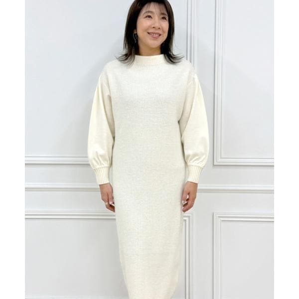 イネド（INED）/《大きいサイズ》圧縮スムースドッキングニットワンピース