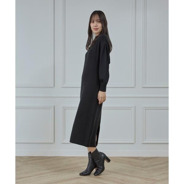 イネド（INED）/《大きいサイズ》圧縮スムースドッキングニットワンピース