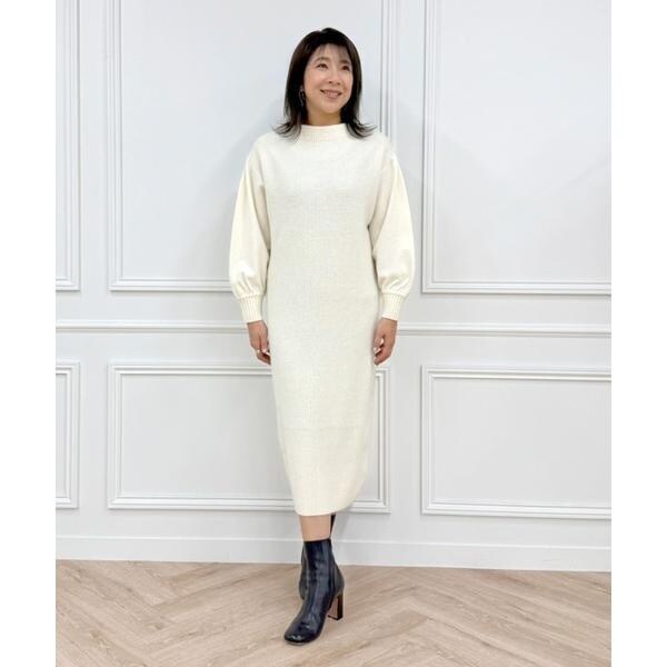 イネド（INED）/《大きいサイズ》圧縮スムースドッキングニットワンピース