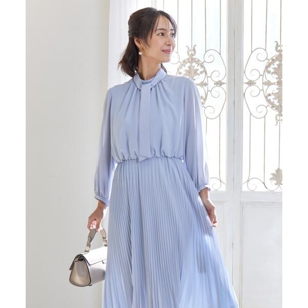 イネド（INED）/ボウタイ付きプリーツワンピースの通販は