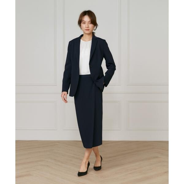 イネド（INED）/《大きいサイズ》【マルチWAYセットアップ】アシンメトリータックスカー