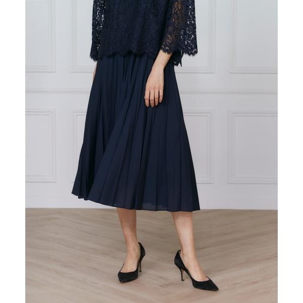 イネド（INED）/《大きいサイズ》シフォンプリーツスカート