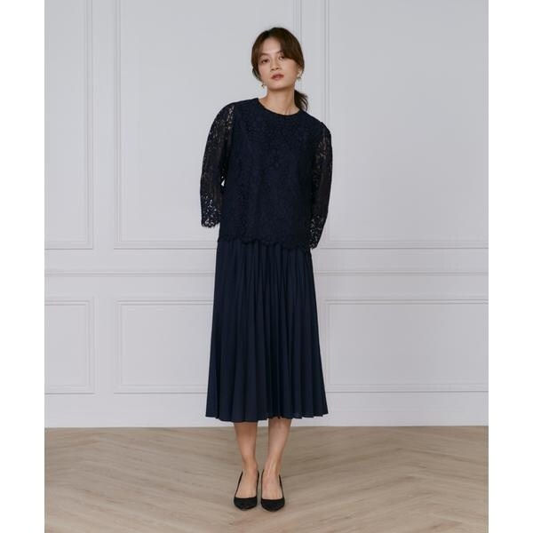 イネド（INED）/《大きいサイズ》シフォンプリーツスカート