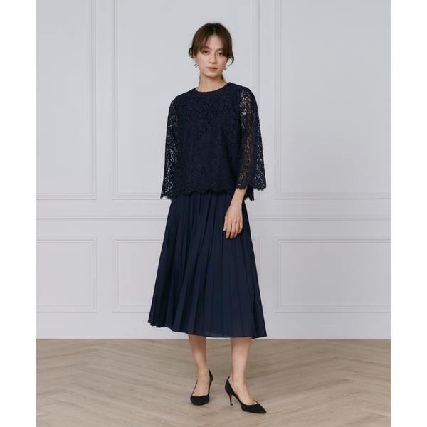 イネド（INED）/《大きいサイズ》シフォンプリーツスカート