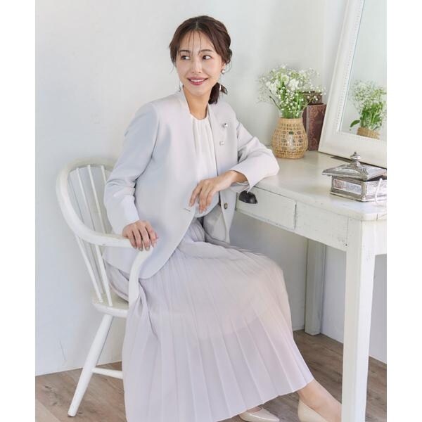 イネド（INED）/《大きいサイズ》シフォンプリーツスカート