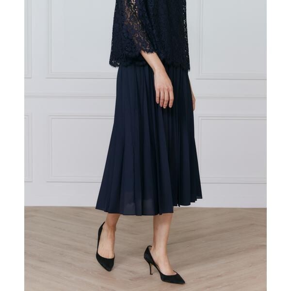 イネド（INED）/《大きいサイズ》シフォンプリーツスカート