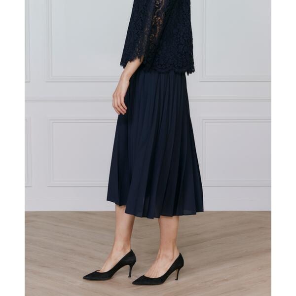 イネド（INED）/《大きいサイズ》シフォンプリーツスカート