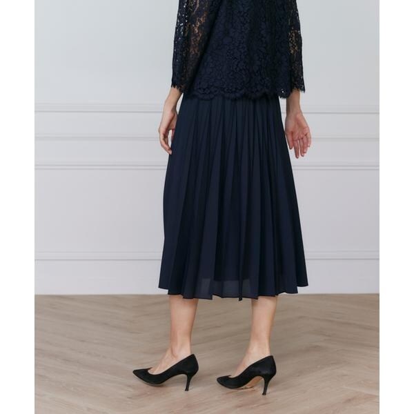 イネド（INED）/《大きいサイズ》シフォンプリーツスカート