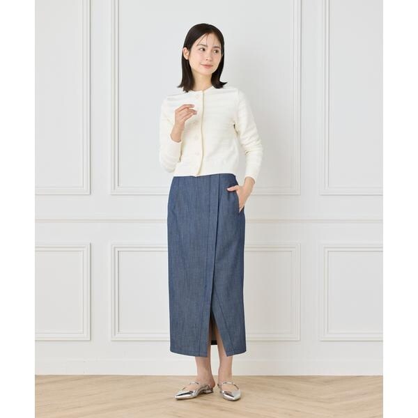 イネド（INED）/《大きいサイズ》ボーダー柄カーディガン