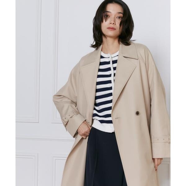 イネド（INED）/《大きいサイズ》ボーダー柄カーディガン