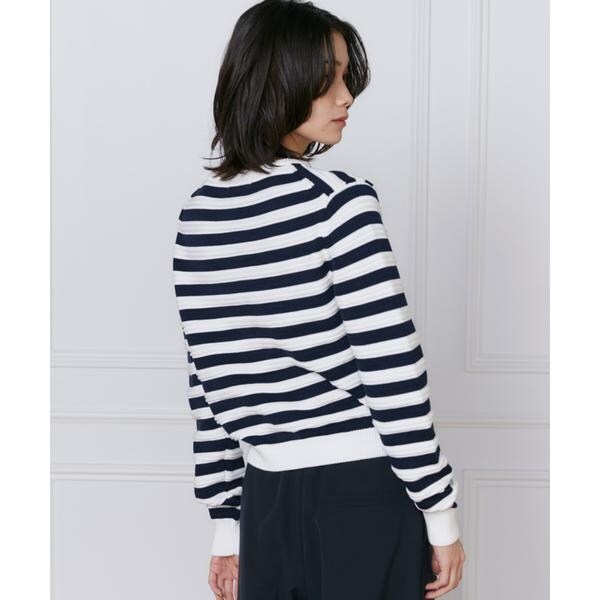 イネド（INED）/《大きいサイズ》ボーダー柄カーディガン