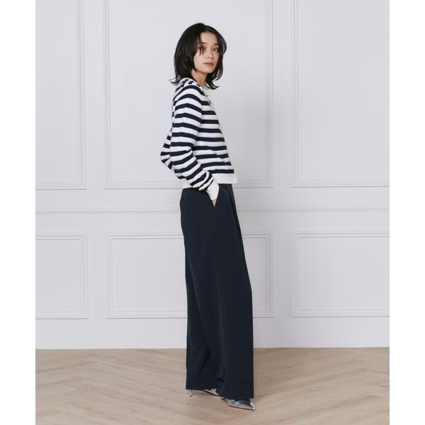 イネド（INED）/《大きいサイズ》ボーダー柄カーディガン