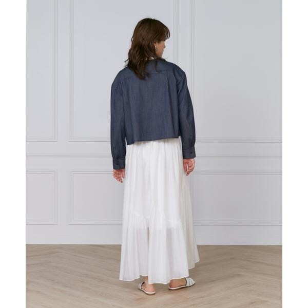 イネド（INED）/《大きいサイズ》デニム風ブラウス