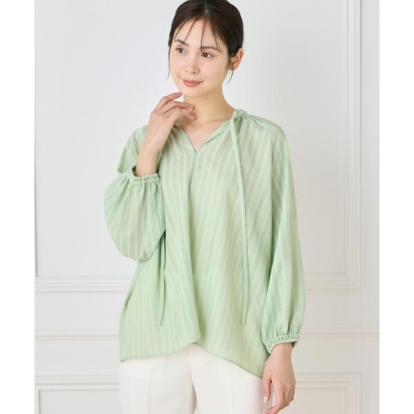 イネド（INED）/《大きいサイズ》からみ織ブラウス