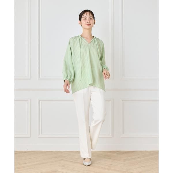 イネド（INED）/《大きいサイズ》からみ織ブラウス