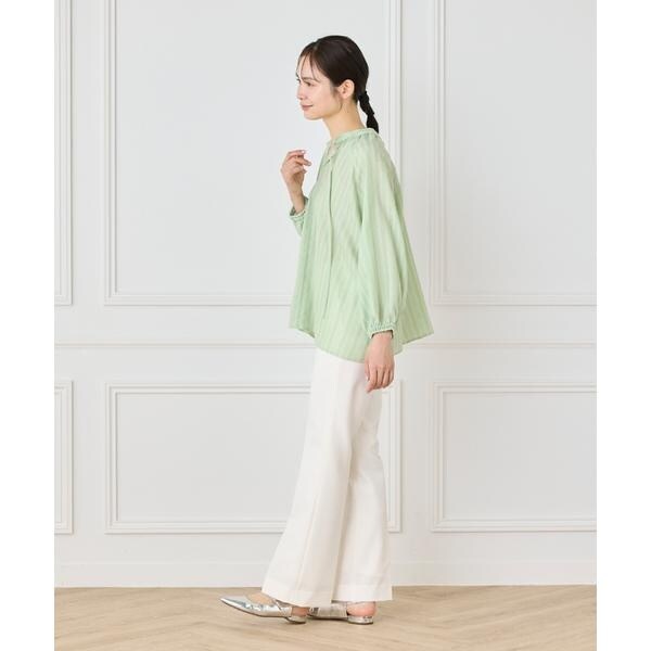 イネド（INED）/《大きいサイズ》からみ織ブラウス