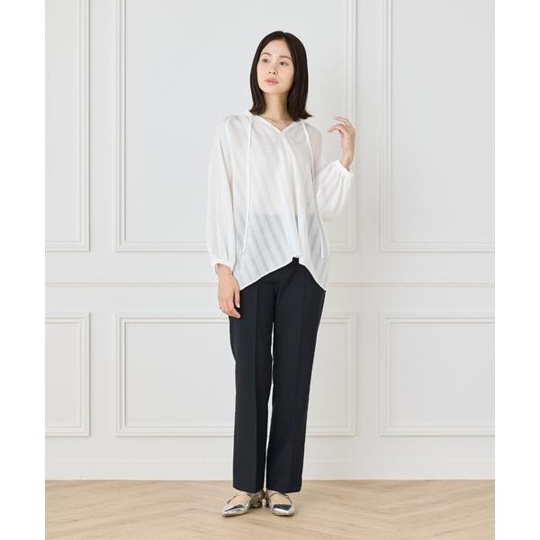 イネド（INED）/《大きいサイズ》からみ織ブラウス