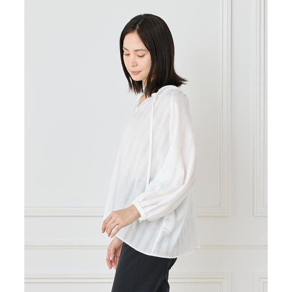 イネド（INED）/《大きいサイズ》からみ織ブラウス