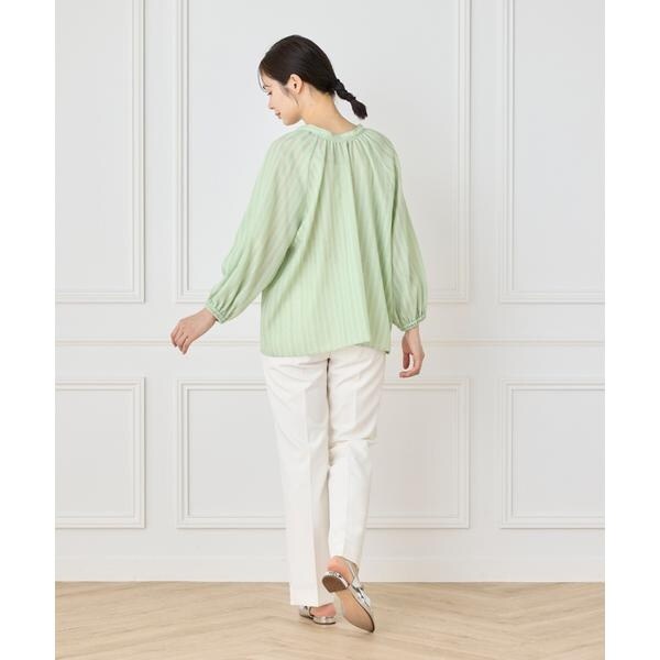 イネド（INED）/《大きいサイズ》からみ織ブラウス