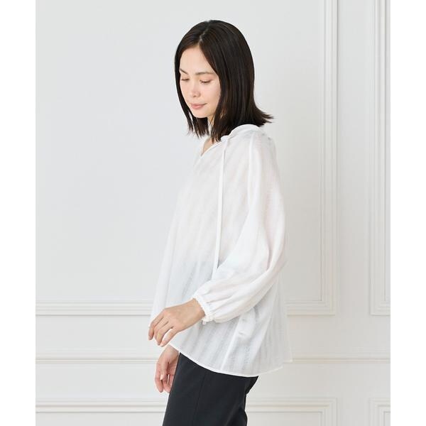 イネド（INED）/《大きいサイズ》からみ織ブラウス