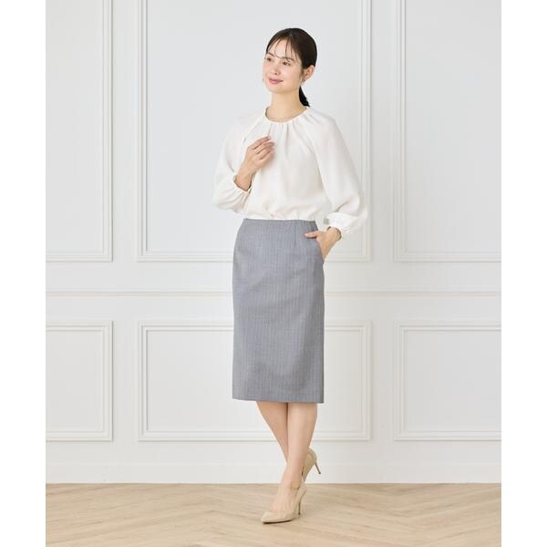 イネド（INED）/《大きいサイズ》【セットアップ対応】ペンシルスカート《CERRUTI》