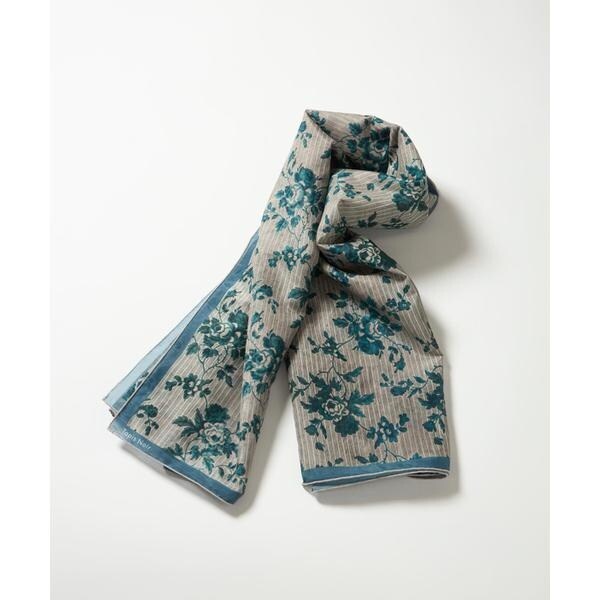 イネド（INED）/《FAVORITE》Large Light Blue Stripe スカーフ《Tapis Noir》