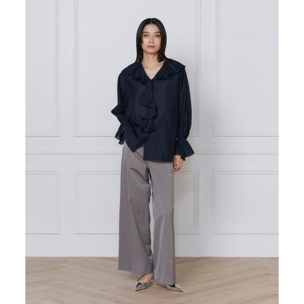 イネド（INED）/《大きいサイズ》サテンベイカーパンツ