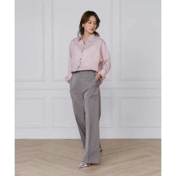 イネド（INED）/《大きいサイズ》サテンベイカーパンツ