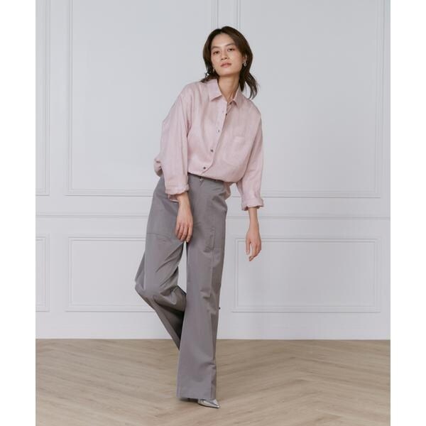 イネド（INED）/《大きいサイズ》サテンベイカーパンツ