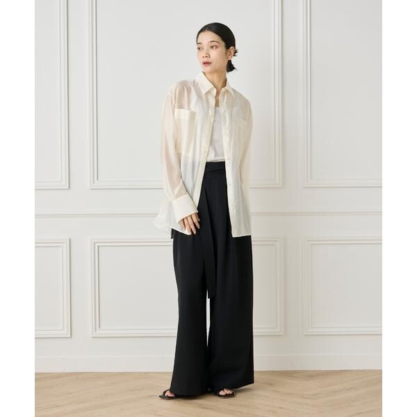 イネド（INED）/《大きいサイズ》ベルテッドパンツ