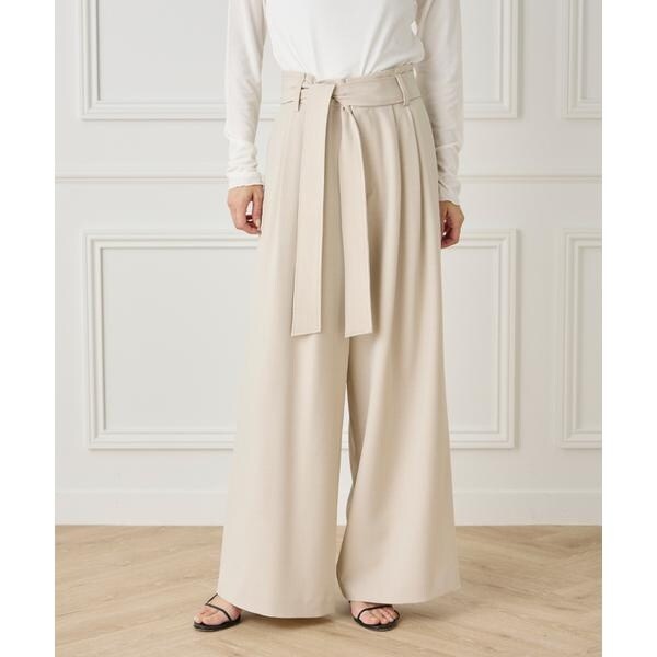 イネド（INED）/《大きいサイズ》ベルテッドパンツ