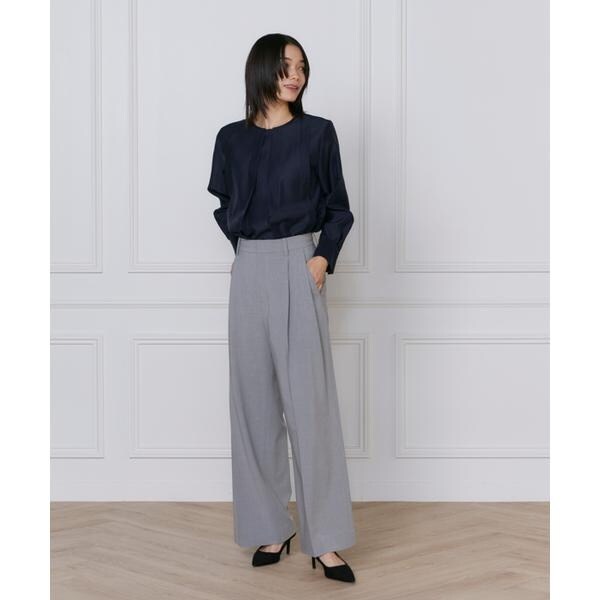 イネド（INED）/《大きいサイズ》TRストレッチツータックワイドパンツ