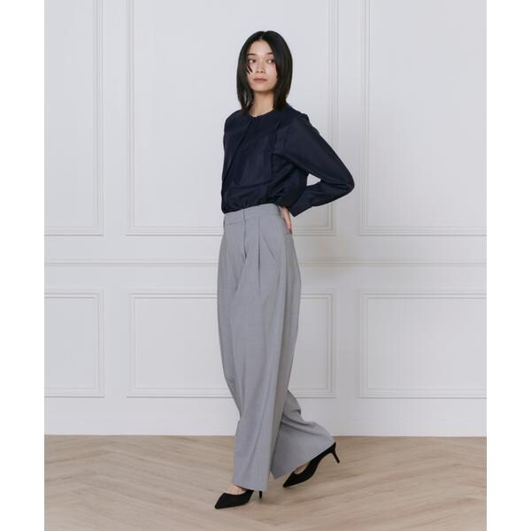 イネド（INED）/《大きいサイズ》TRストレッチツータックワイドパンツ