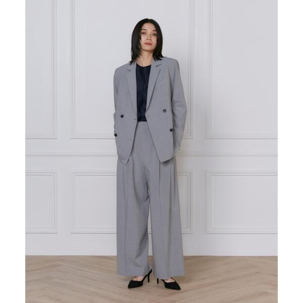 イネド（INED）/《大きいサイズ》TRストレッチツータックワイドパンツ