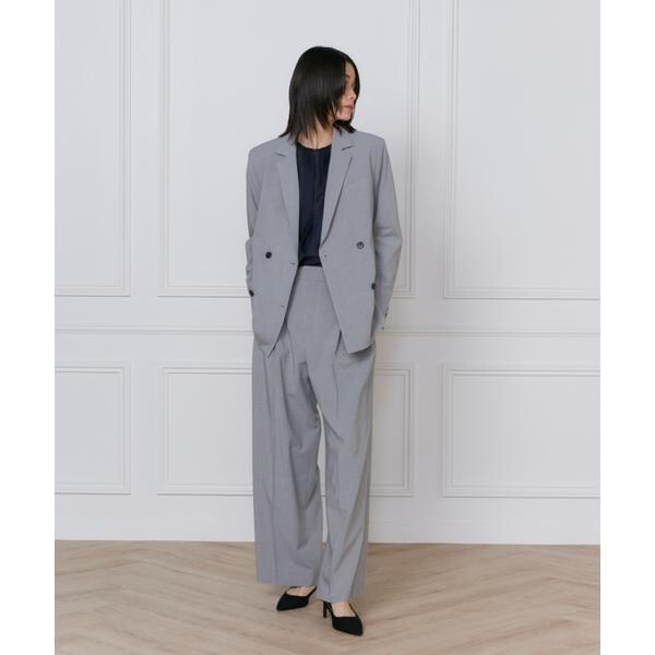 イネド（INED）/《大きいサイズ》TRストレッチツータックワイドパンツ